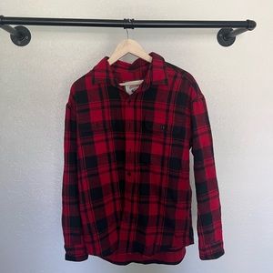 American Eagle Plaid Thick Jacket With Detachable Hood Size Medium